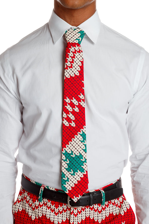 The Red Ryder | Knit Print Christmas Tie by Shinesty