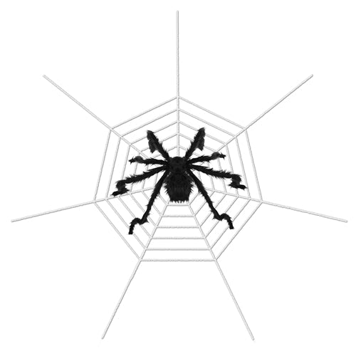 Outdoor 49inch Halloween Spider with 126 inch Mega Spider Web