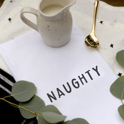 Naughty and Nice Christmas Kitchen Tea Towel, 2-Pack by The Cotton & Canvas Co.