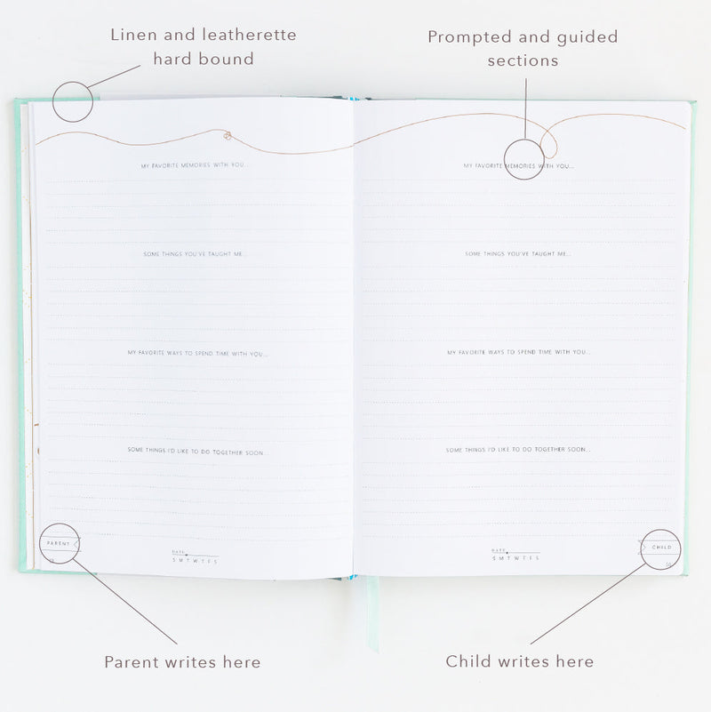 Our Parent + Child Connection Journal: Spark Creativity, Start Conversations (Dusty Blue) by Promptly Journals