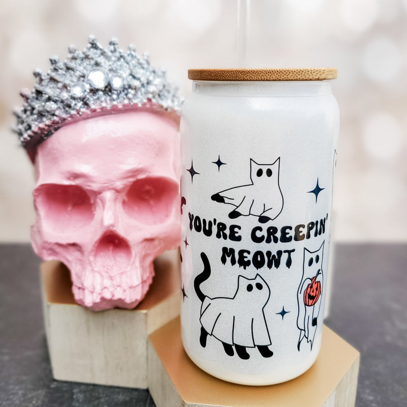 Creepy Ghost Cat Halloween Cup by Salt and Sparkle