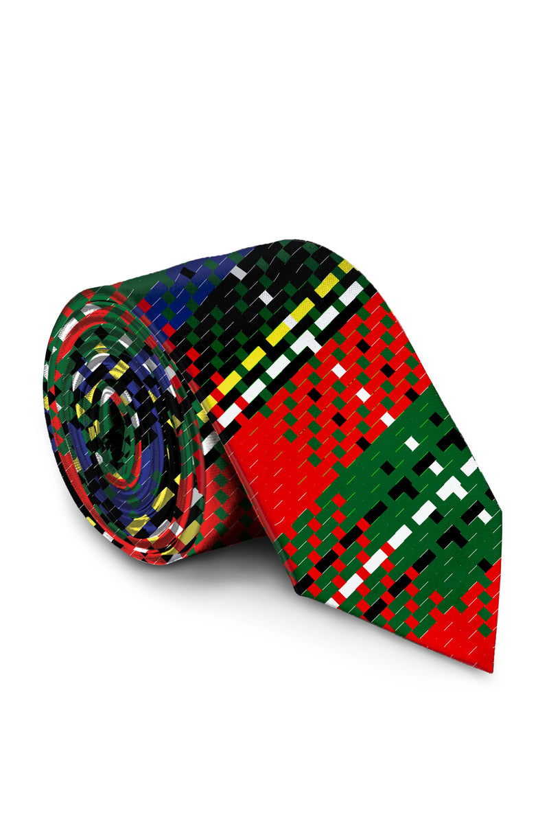 The Red Rocket Pocket | Red Plaid Christmas Tie by Shinesty