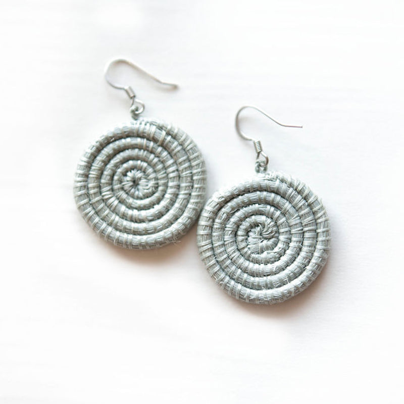 Woven Disc Earrings - Small