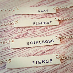 Inspirational Custom Brass Bar Necklace by Salt and Sparkle