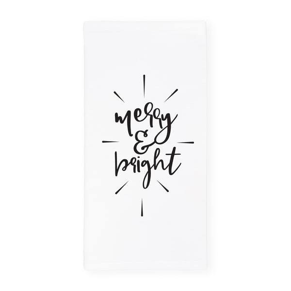 Merry and Bright Cotton Canvas Christmas Kitchen Tea Towel by The Cotton & Canvas Co.