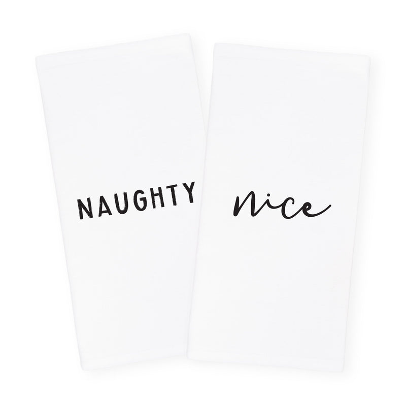 Naughty and Nice Christmas Kitchen Tea Towel, 2-Pack by The Cotton & Canvas Co.