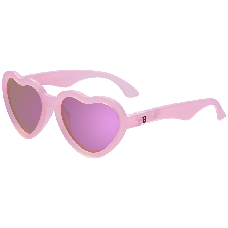 Frosted Pink Heart | Purple Polarized Mirrored Lenses by Babiators Sunglasses