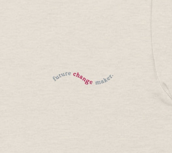 Future Change Maker Embroidered Tee - Oatmeal