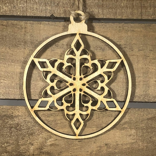 Circle Snowflakes Wooden Ornaments by Cate's Concepts, LLC