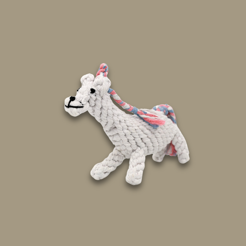 Luna the Unicorn Handmade Rope Toy by Knotty Pawz