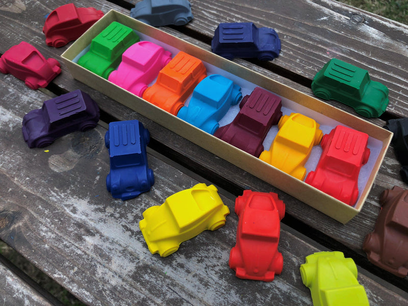 Car Crayons - Car Party Favors - Gifts For Kids - Stocking Stuffers For Kids - Birthday Gifts - Kids Gifts - Kids Party Favor - Class Favors by KagesKrayons LLC