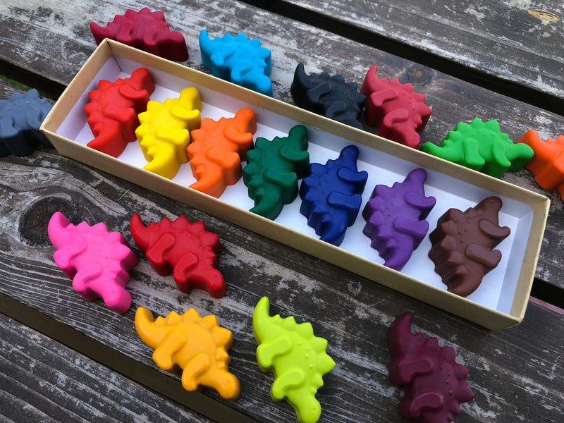 Dinosaur Crayons - Dinosaur Party Favors - Kids Gifts - Stocking Stuffers - Kids Birthday Gifts - Easter Basket Stuffers - Kids Party Favors by KagesKrayons LLC