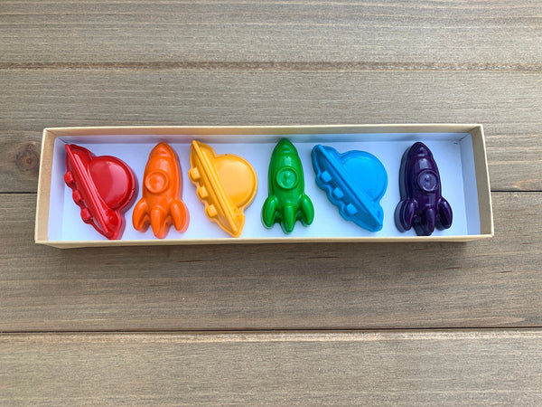 Outer Space Crayons - Rocket Party Favors - Kids Gifts - Gifts For Kids - Kids Birthday Gifts - Space Party Favors - Kids Party Favors - UFO by KagesKrayons LLC