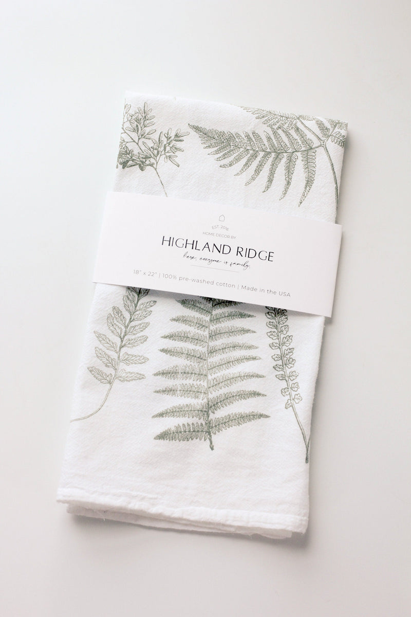 Fern Fronds Pattern Tea Towel Set of 2 by Jubilee Trading Company