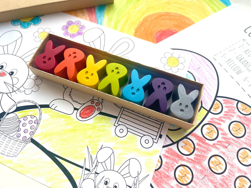 Bunny Crayons - Easter Basket Stuffers - Kids Stocking Stuffers - Birthday Gifts For Kids - Kids Gifts - Kids Party Favors - Gifts For Kids by KagesKrayons LLC