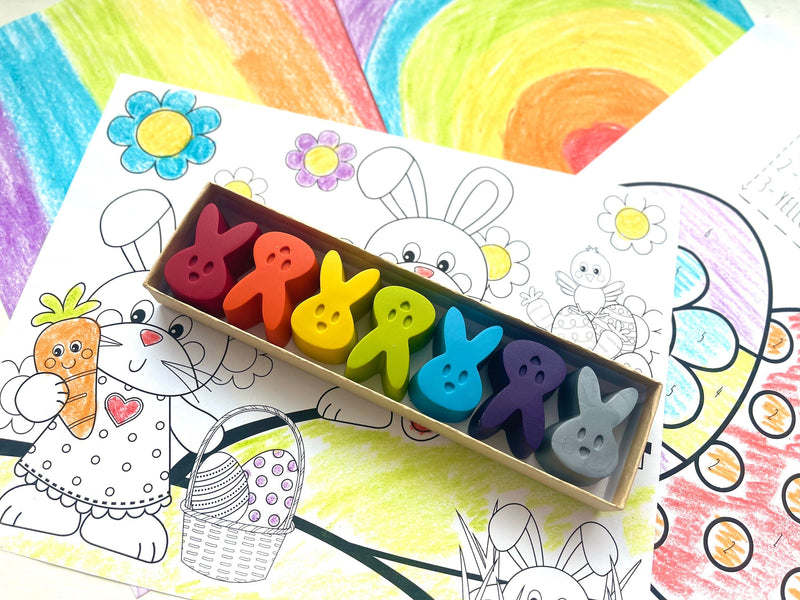 Bunny Crayons - Easter Basket Stuffers - Kids Stocking Stuffers - Birthday Gifts For Kids - Kids Gifts - Kids Party Favors - Gifts For Kids by KagesKrayons LLC