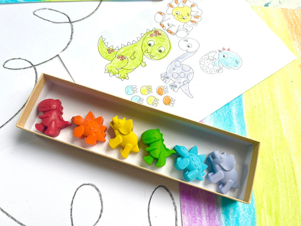 Dinosaur Crayons - Dinosaur Party Favors - Kids Gifts - Stocking Stuffers - Kids Birthday Gifts - Easter Basket Stuffers - Kids Party Favors by KagesKrayons LLC