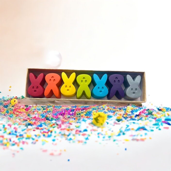 Bunny Crayons - Easter Basket Stuffers - Kids Stocking Stuffers - Birthday Gifts For Kids - Kids Gifts - Kids Party Favors - Gifts For Kids by KagesKrayons LLC