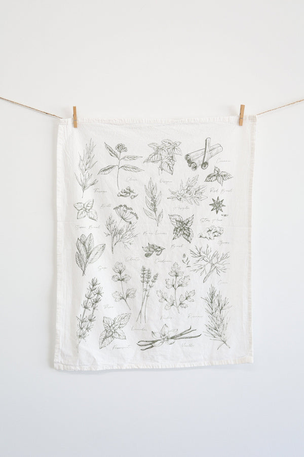 Kitchen Herbs Tea Towel by Jubilee Trading Company