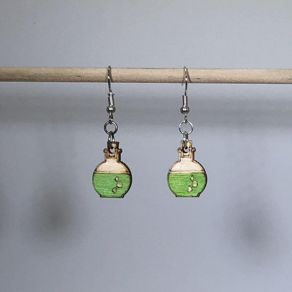 Mad Scientist Potion Bottle Dangle Earrings by Cate's Concepts, LLC