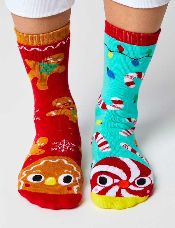 ADULT GINGERBREAD & CANDY CANE CHRISTMAS SOCKS by Pals Socks