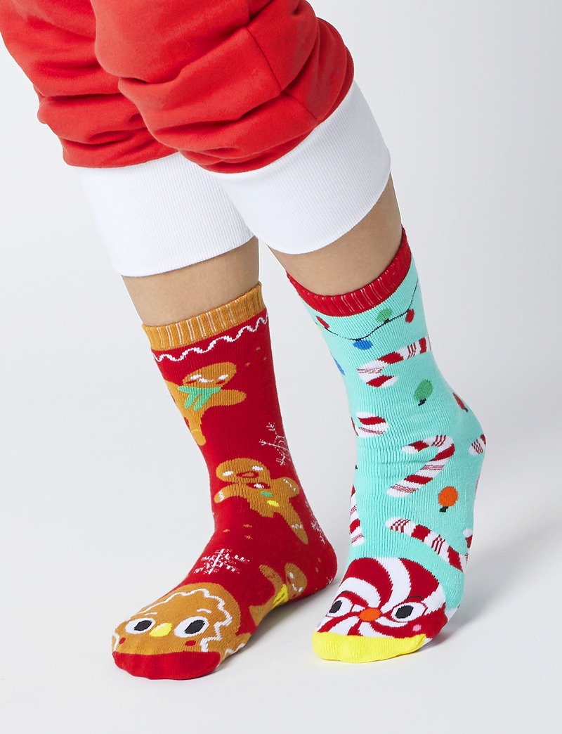 ADULT GINGERBREAD & CANDY CANE CHRISTMAS SOCKS by Pals Socks