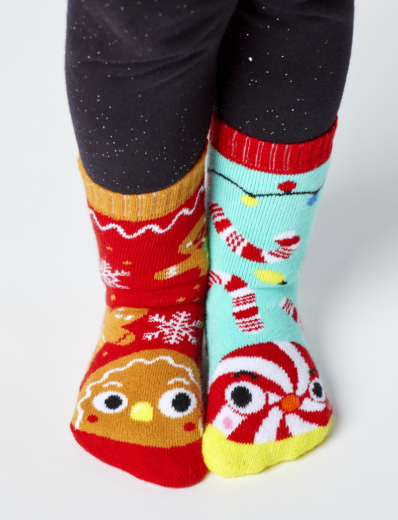 BABY GINGERBREAD & CANDY CANE CHRISTMAS NO SLIP SOCKS by Pals Socks