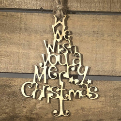 Wish You A Merry Christmas Tree Wooden Ornaments by Cate's Concepts, LLC