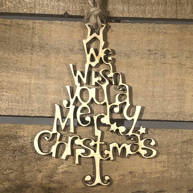 Wish You A Merry Christmas Tree Wooden Ornaments by Cate's Concepts, LLC